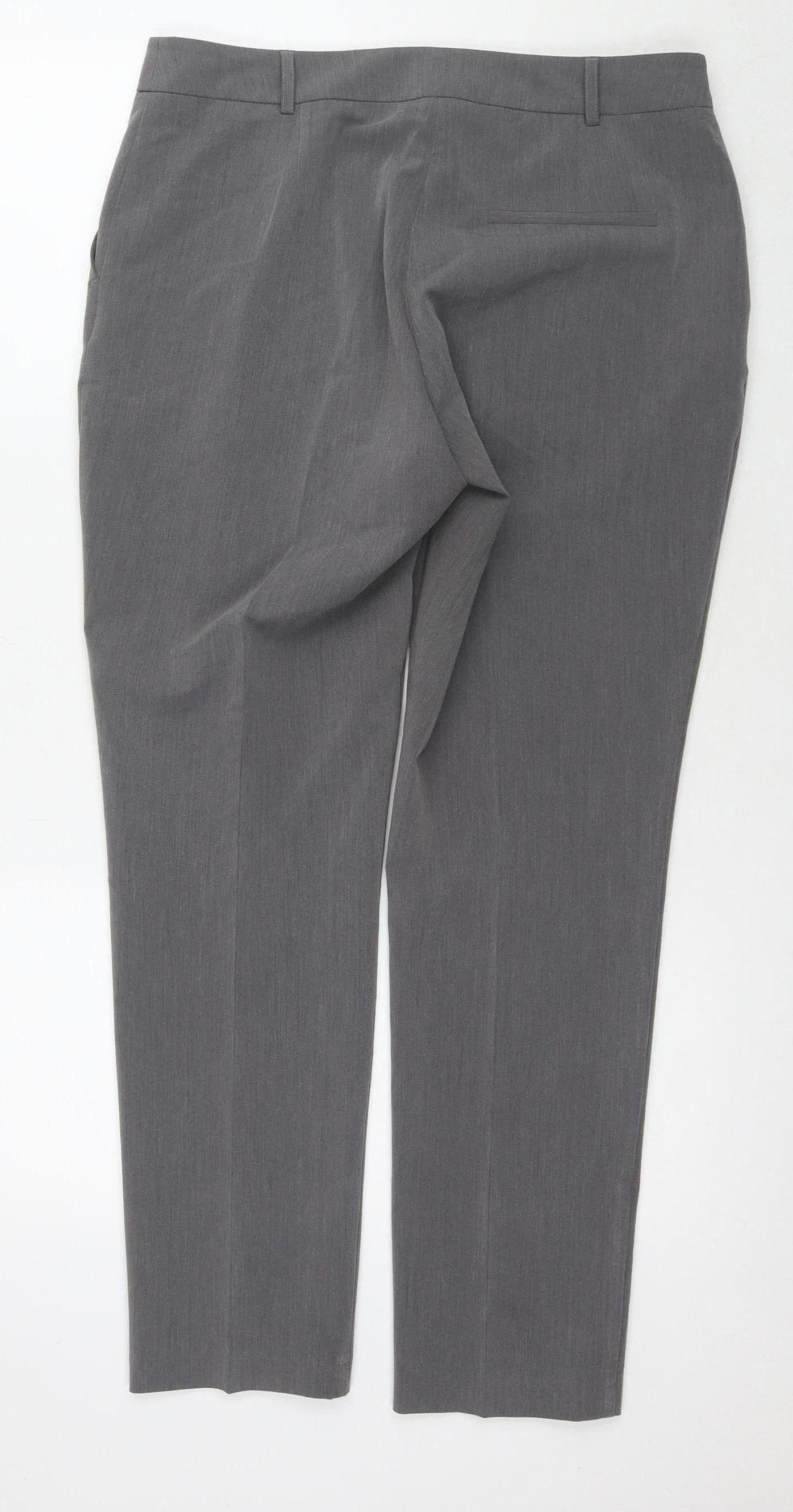 Dorothy Perkins Women's Grey Straight Trousers Size 12