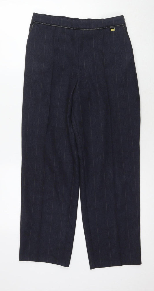 Marks and Spencer Women's Navy Striped Trousers, Size 10