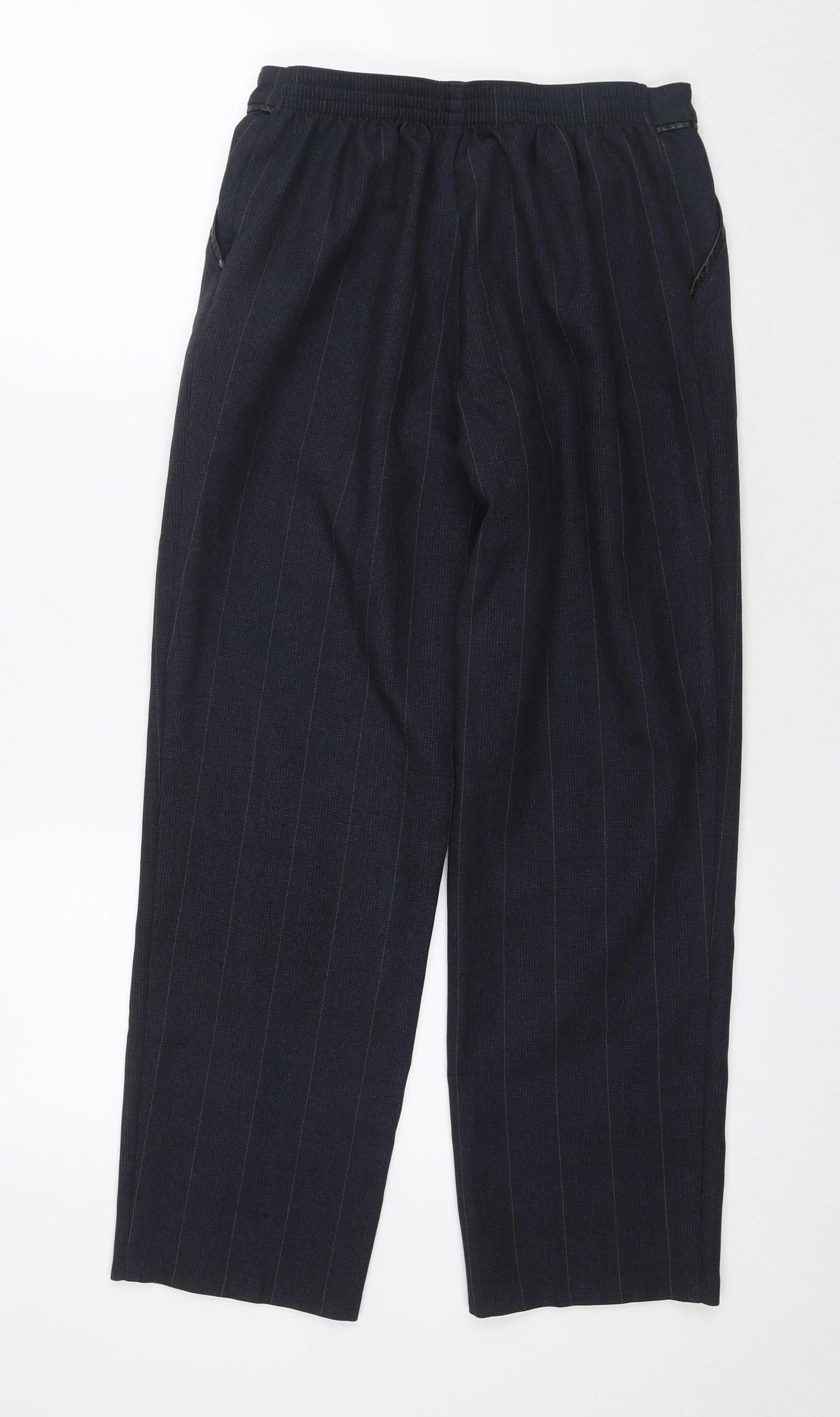 Marks and Spencer Women's Navy Striped Trousers, Size 10