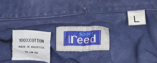 Austin Reed Men's Blue Long Sleeve Shirt L Cotton