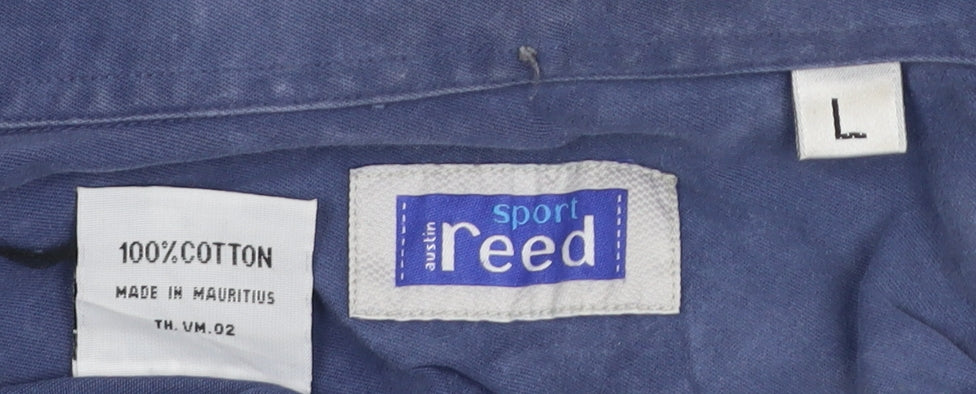 Austin Reed Men's Blue Long Sleeve Shirt L Cotton