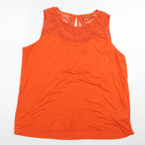 Next Women's Orange Embroidered Tank Top Size 20