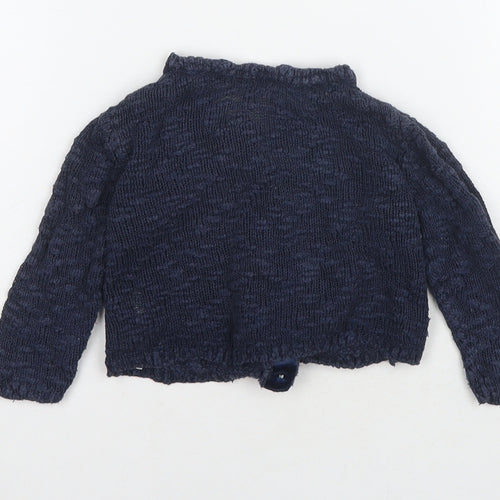 Next Blue Unisex Baby Cardigan 9-12 Months Knit Cotton