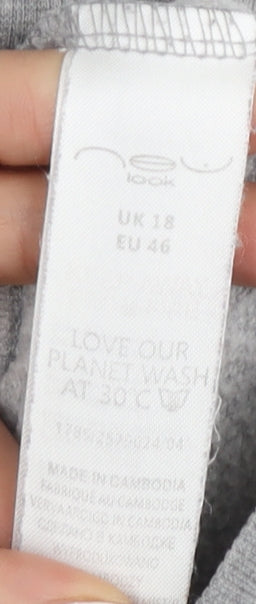 New Look Women's Grey Full Zip Hoodie Size 18