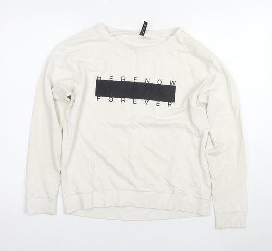 H&M Women's White Pullover Sweatshirt M