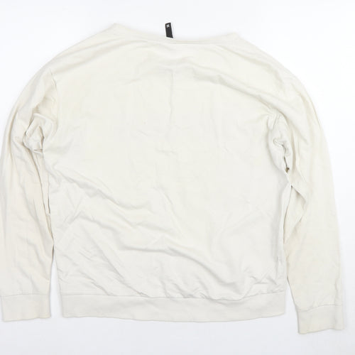 H&M Women's White Pullover Sweatshirt M