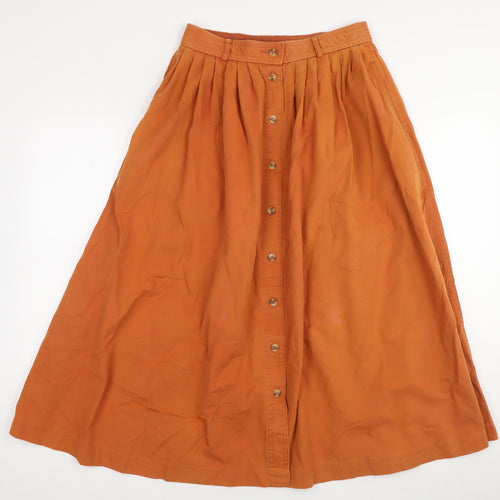 Marks and Spencer Orange Midi A-line Skirt Size 10