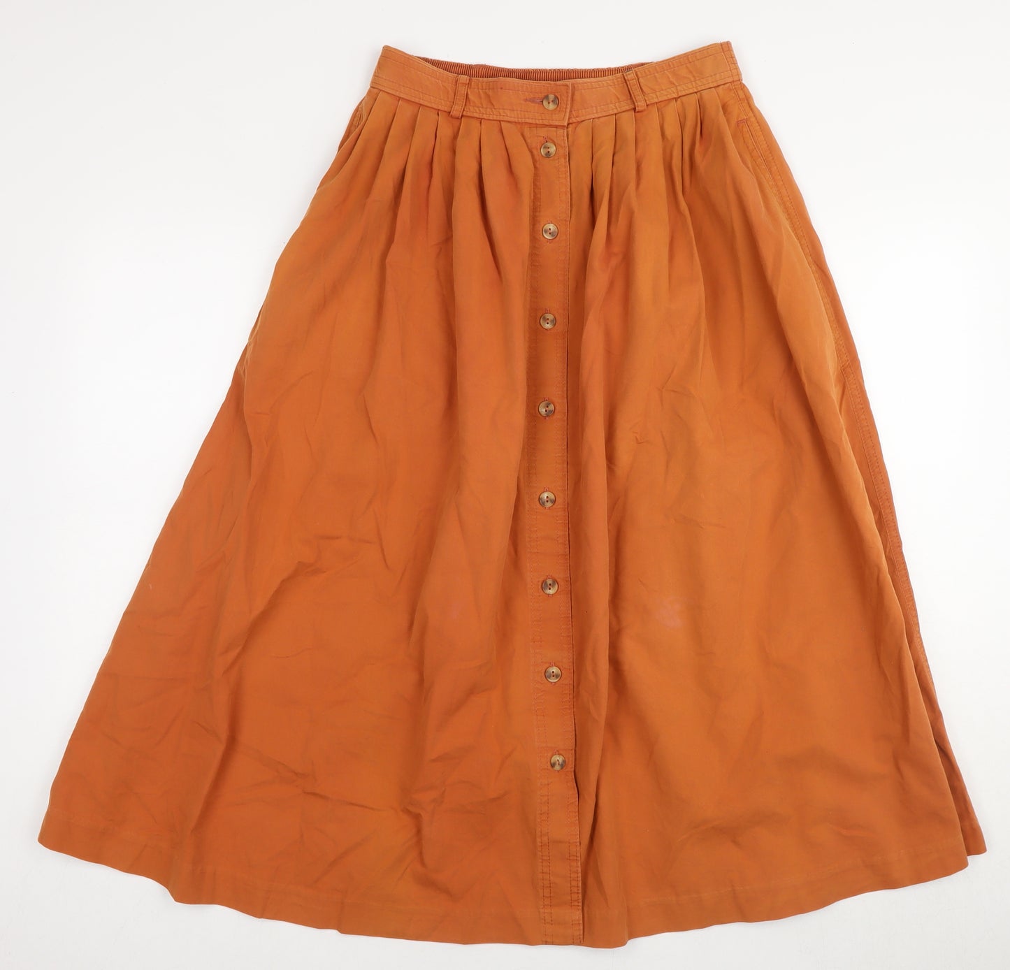 Marks and Spencer Orange Midi A-line Skirt Size 10