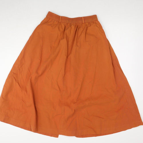 Marks and Spencer Orange Midi A-line Skirt Size 10