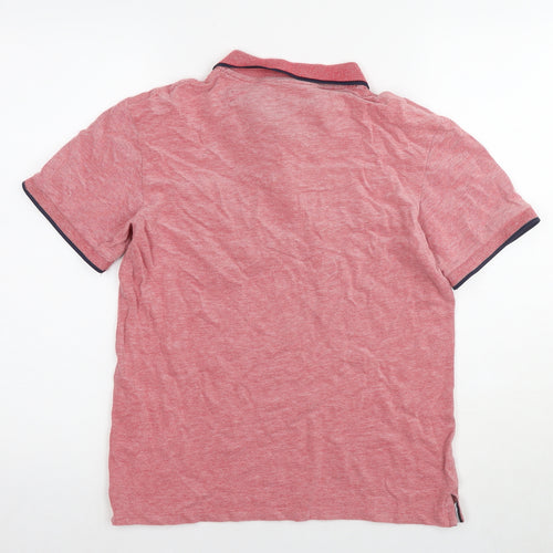 Zara Men's Red Polo Shirt - Size 12, Cotton, Casual