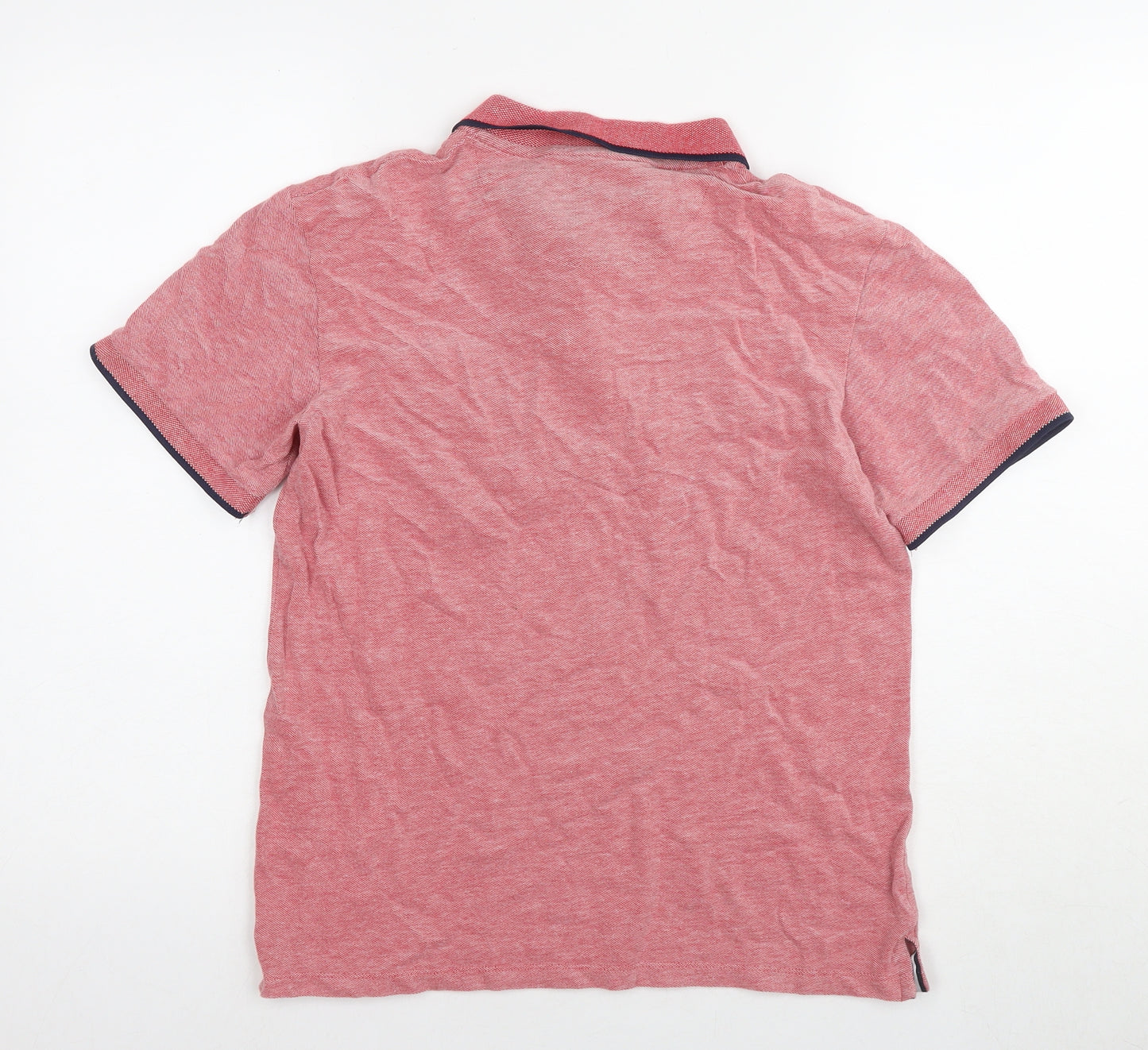 Zara Men's Red Polo Shirt - Size 12, Cotton, Casual