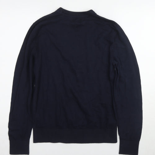 Pull&Bear Men's Blue Cotton Pullover Jumper Size S