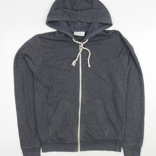 White Label Men's Grey Full Zip Hoodie, Size S