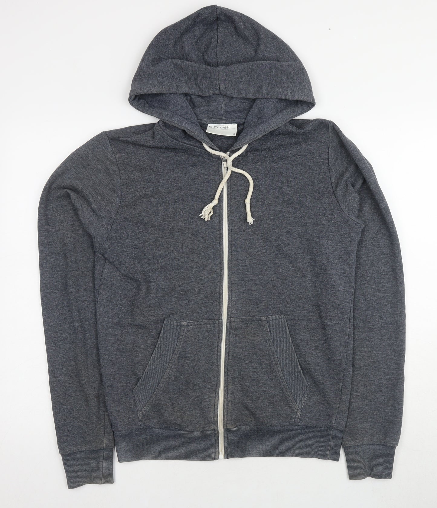 White Label Men's Grey Full Zip Hoodie, Size S