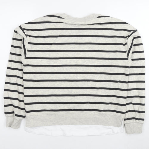 Next Women’s Grey Striped Pullover Sweatshirt S