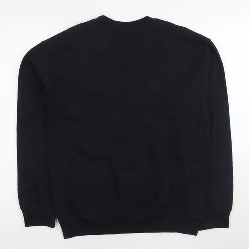 boohooMAN Men's Black Embroidered Sweatshirt Size S