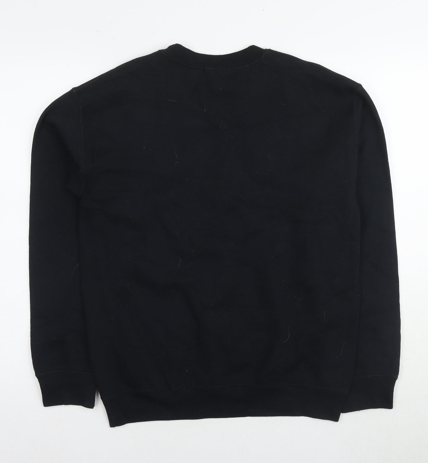 boohooMAN Men's Black Embroidered Sweatshirt Size S