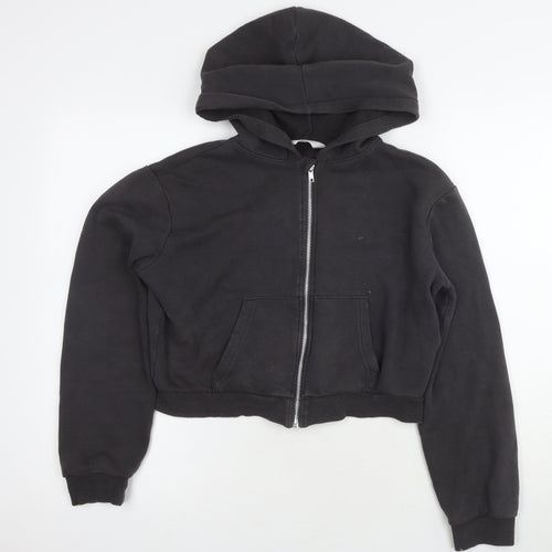 H&M Girls Black Full Zip Hoodie Size 12-14 Years