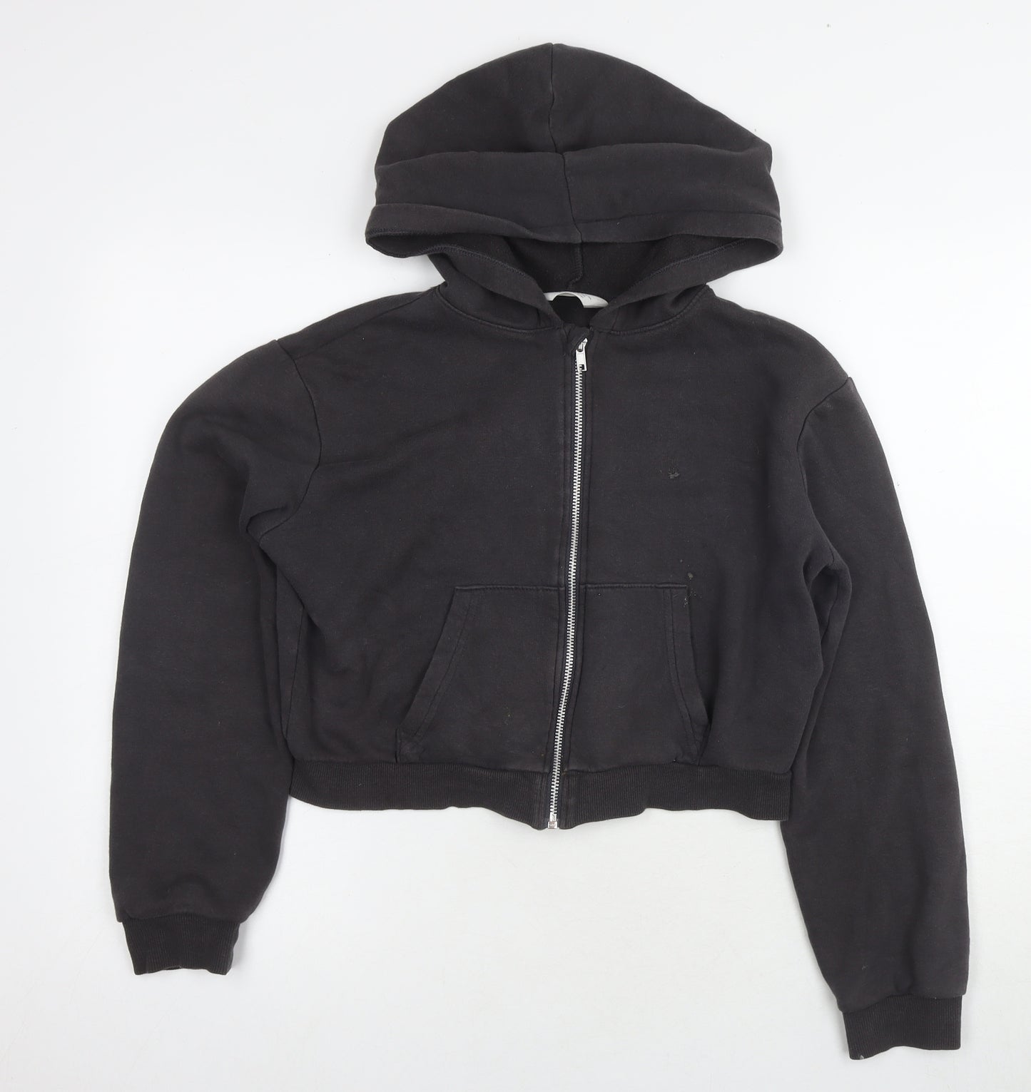 H&M Girls Black Full Zip Hoodie Size 12-14 Years