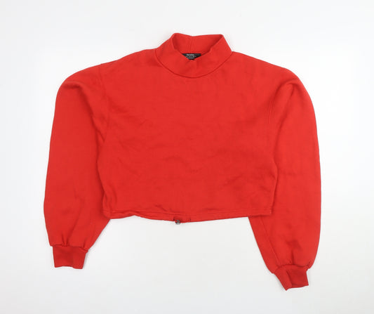 Bershka Women's Red Pullover Sweatshirt, M