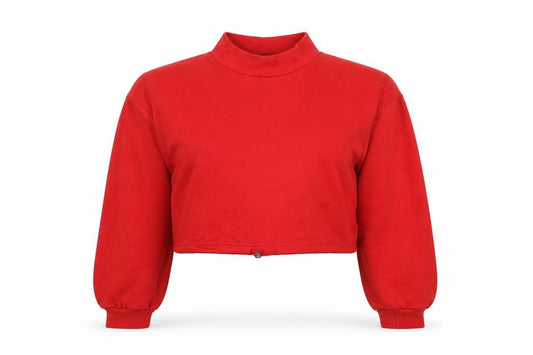 Front view of Bershka Women's Red Pullover Sweatshirt, M