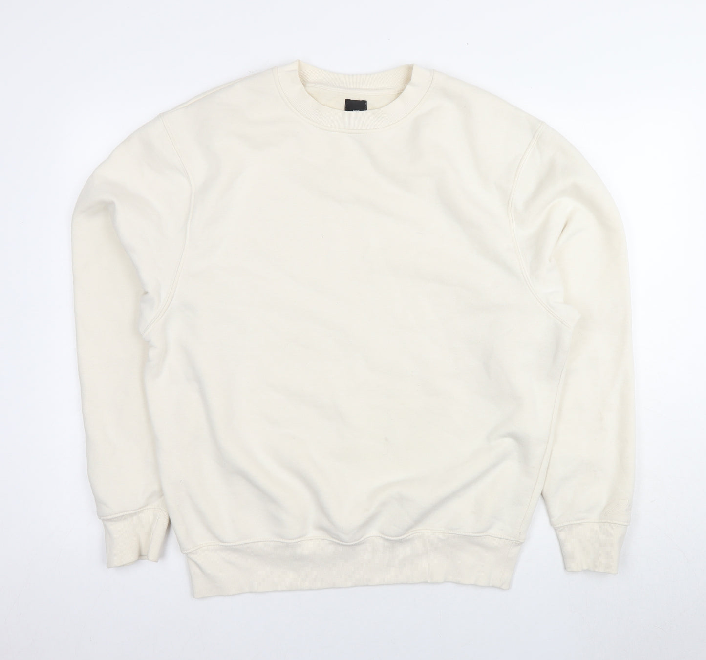 River Island Men's Ivory Pullover Sweatshirt, M, Crew Neck