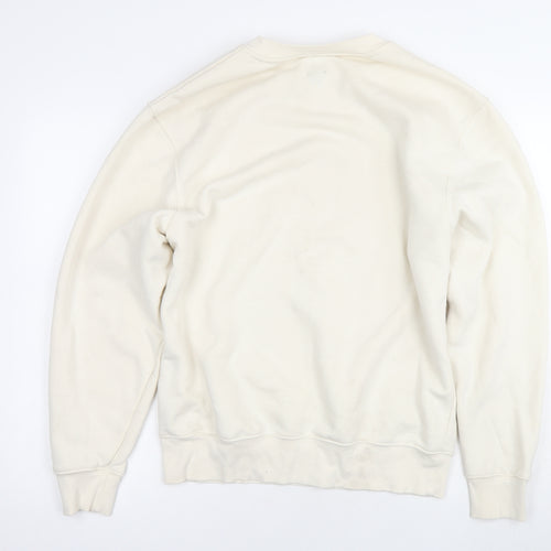 River Island Men's Ivory Pullover Sweatshirt, M, Crew Neck