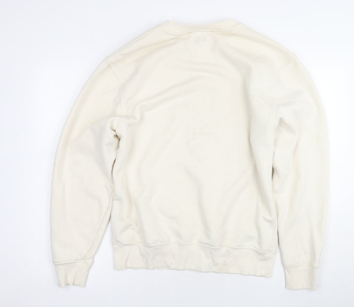 River Island Men's Ivory Pullover Sweatshirt, M, Crew Neck