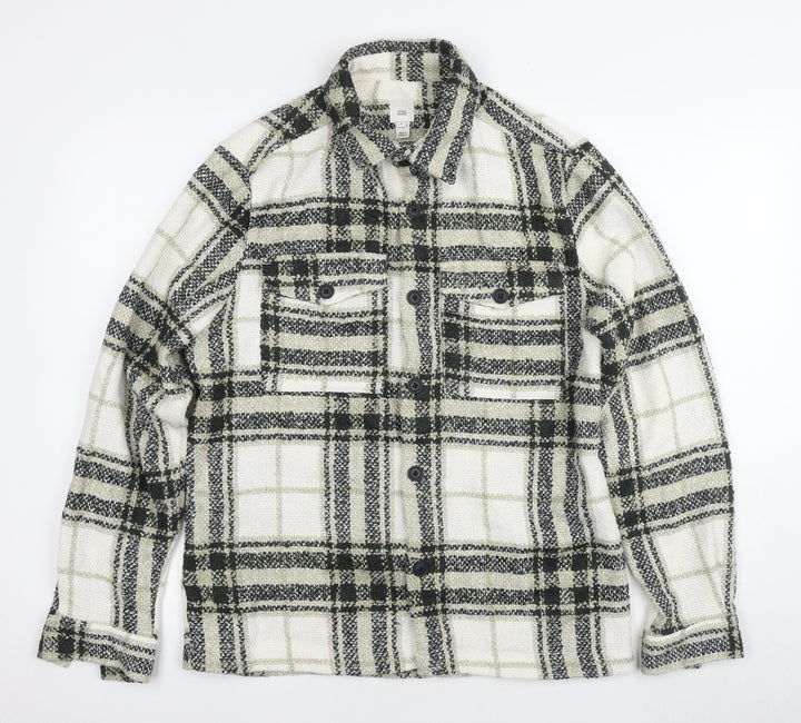River Island Men's Black Check Shirt Jacket M