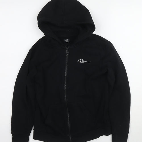 River Island Boys Black Full Zip Hoodie Size 9-10 Years