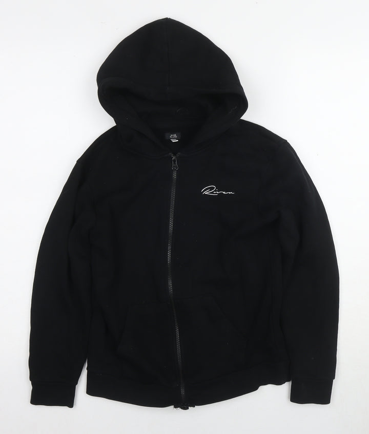 River Island Boys Black Full Zip Hoodie Size 9-10 Years