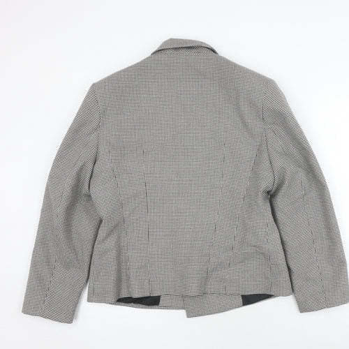 St Michael Women's Black Blazer Size 14, Herringbone Pea Coat