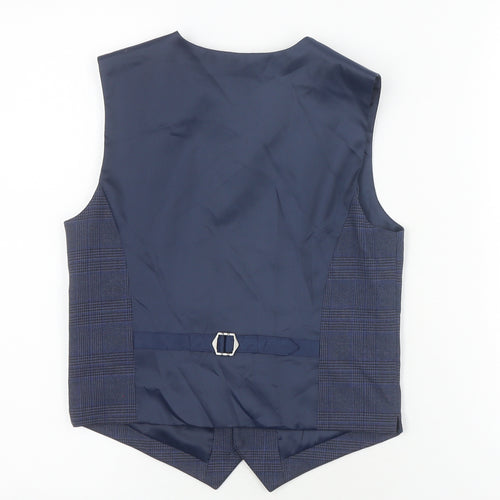 Marks and Spencer Boys' Blue Check Formal Vest 10-11 Years