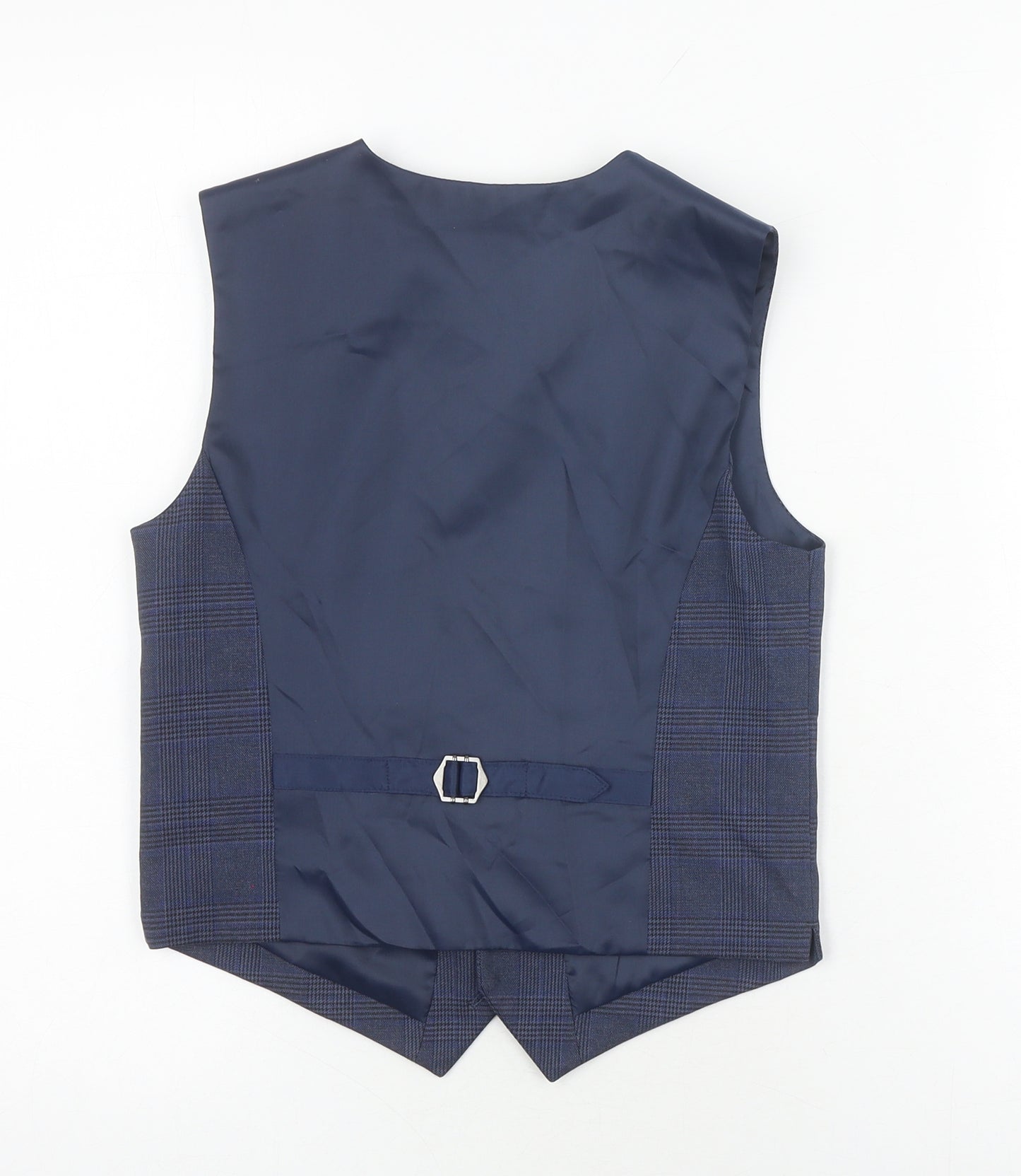 Marks and Spencer Boys' Blue Check Formal Vest 10-11 Years