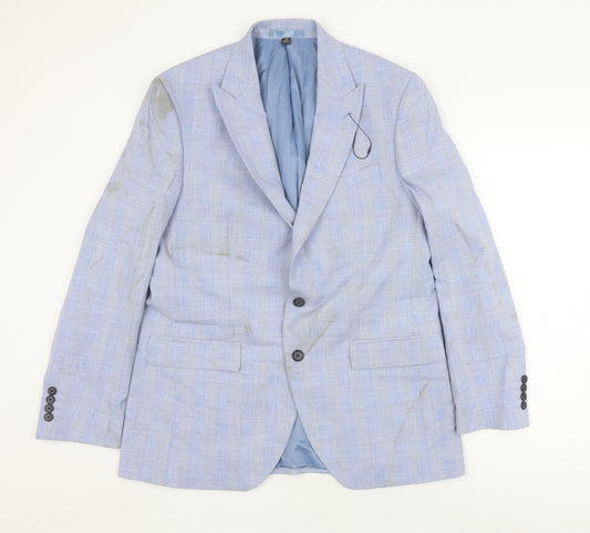 Marks and Spencer Men's Blue 42R Check Blazer