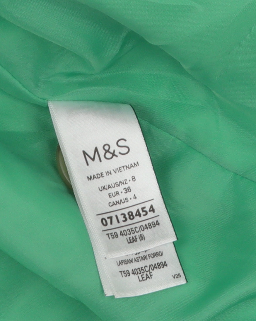 Marks and Spencer Green Women's Coat Size 8 Casual