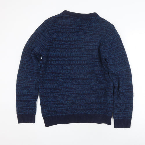 Next Men's Blue Wool Pullover Jumper, Small