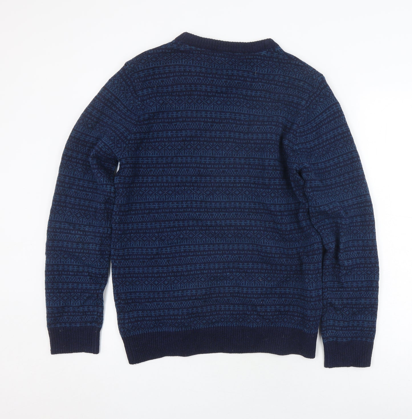 Next Men's Blue Wool Pullover Jumper, Small