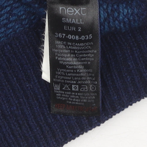 Next Men's Blue Wool Pullover Jumper, Small