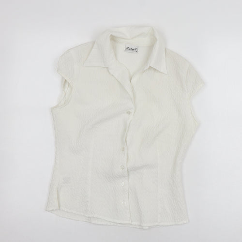 Select Women's White Button-Up Blouse, Size 12