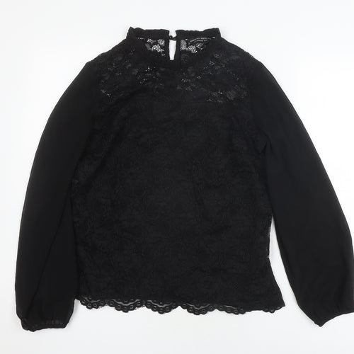 Dorothy Perkins Women's Black Lace Blouse Size 14