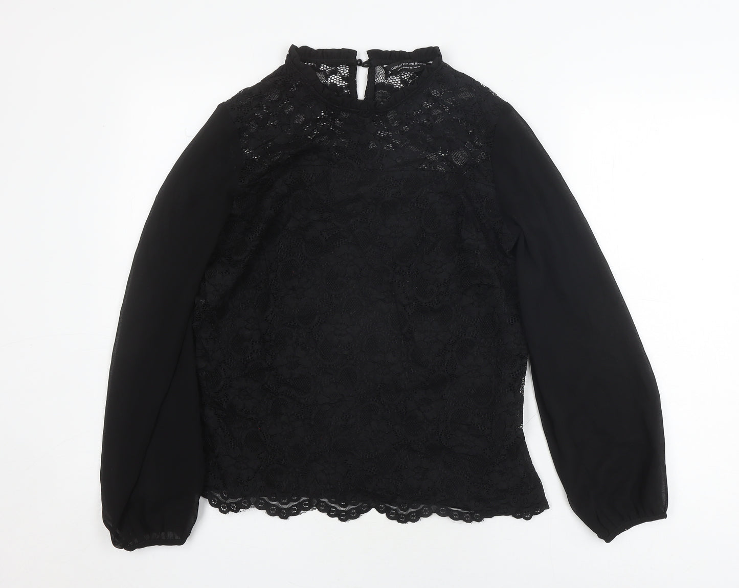 Dorothy Perkins Women's Black Lace Blouse Size 14