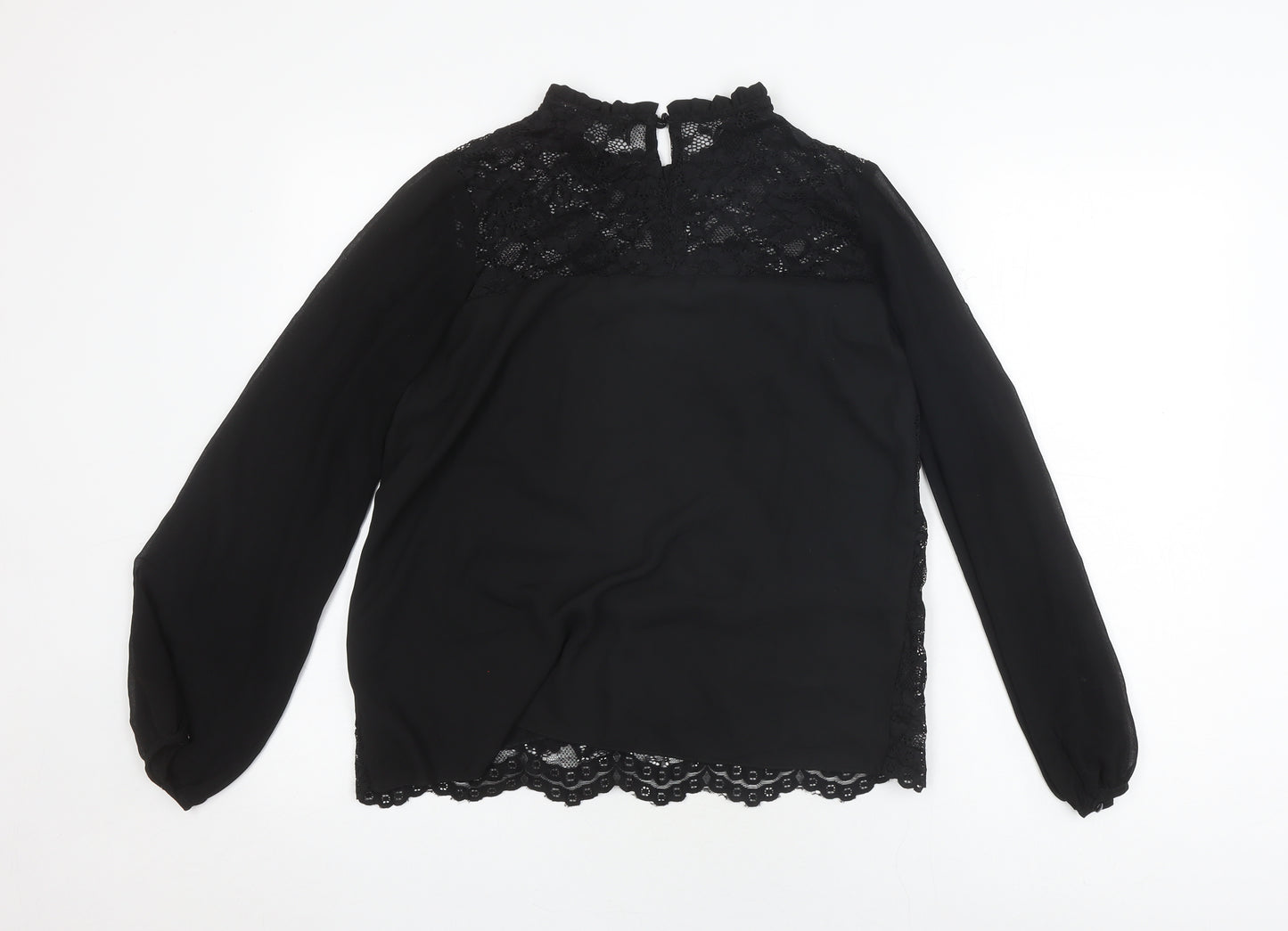 Dorothy Perkins Women's Black Lace Blouse Size 14