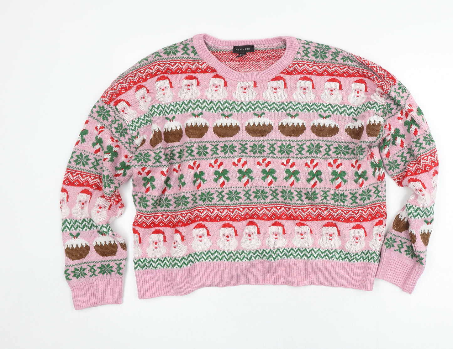 New Look Women's Pink Christmas Jumper, Size L