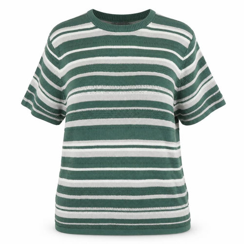 ASOS Women's Green Striped Crew Neck Jumper 2XL Tall