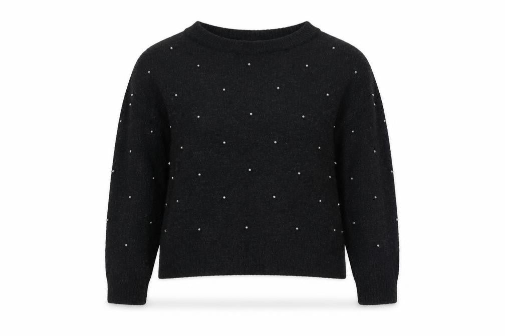 Front view of H&M Women's Black jumper XS Beaded
