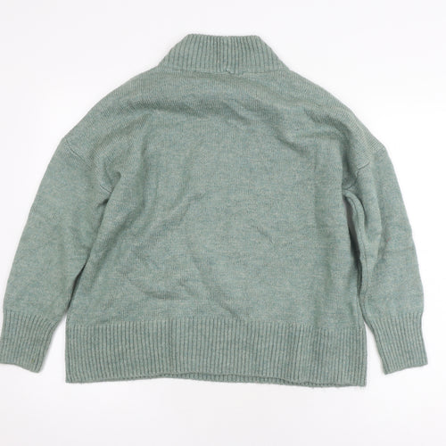 M&Co Women's Green Roll Neck Pullover Jumper Size 12