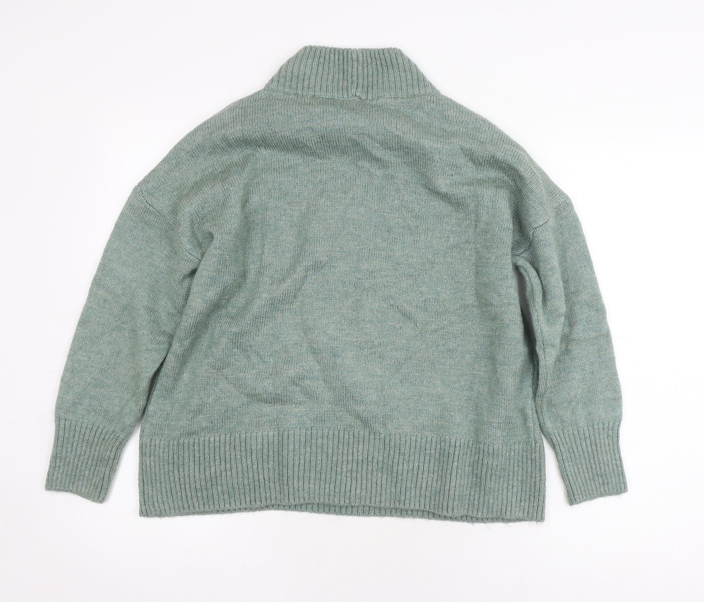 M&Co Women's Green Roll Neck Pullover Jumper Size 12