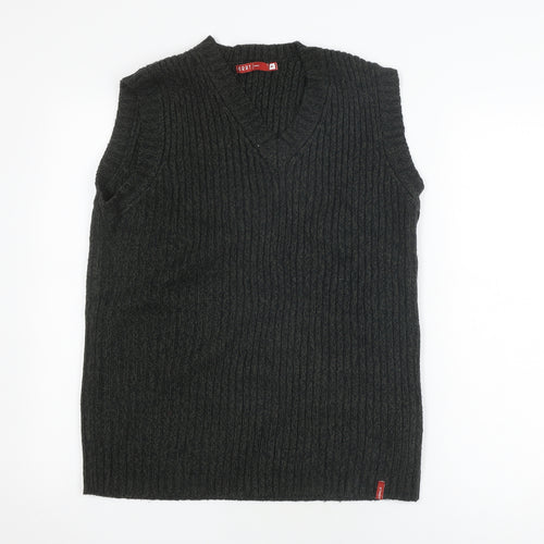 Happy Men's Black M Knit Sleeveless Vest