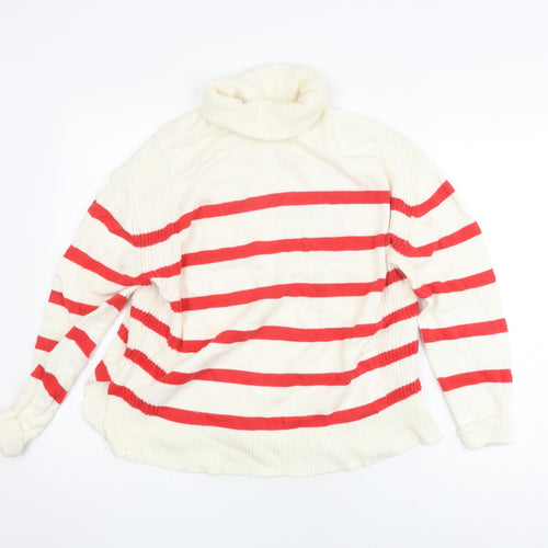 Marks and Spencer Women's Red Striped Pullover Jumper M